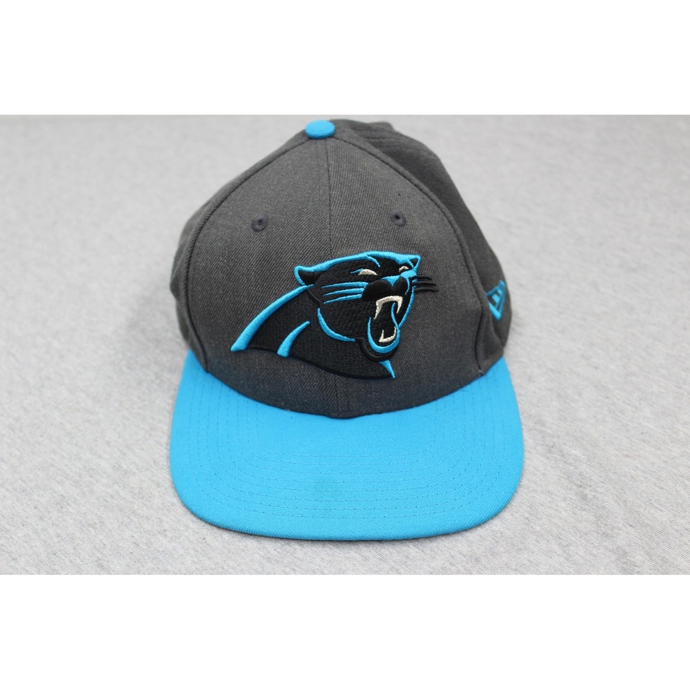 New Era Hat Mens OSFM Grey Carolina Panthers 9FIFTY Snapback Flat Brim Cap